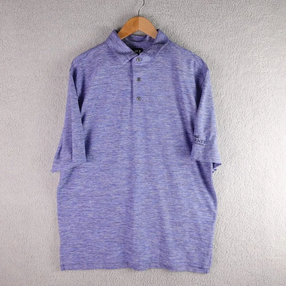 FootJoy Mens M ProDry Performance Golf Polo Blue Space Dye Journey Pechanga